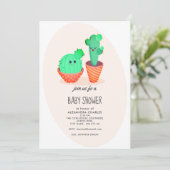 Cactus Baby Shower Kaart (Staand voorkant)