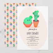 Cactus Baby Shower Kaart (Voorkant / Achterkant)