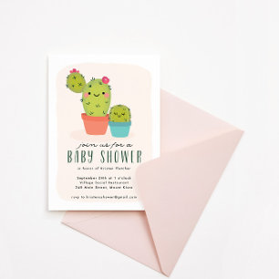 Cactus Baby Shower Kaart