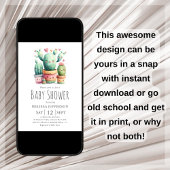 Cactus Baby Shower Kaart