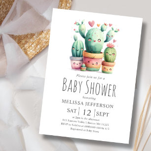 Cactus Baby Shower Kaart