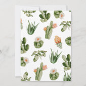 Cactus-Baby shower Kaart (Achterkant)