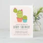 Cactus Baby Shower Kaart (Staand voorkant)