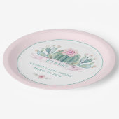 Cactus Baby shower Papier Borden Papieren Bordje (Gekanteld)