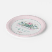 Cactus Baby shower Papier Borden Papieren Bordje (Gekanteld)