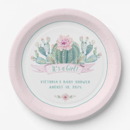 Cactus Baby Shower Papieren Borden Bordje