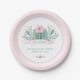 Cactus Baby Shower Papieren Borden Bordje