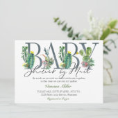 Cactus Baby shower per Mail Invitation Kaart (Staand voorkant)