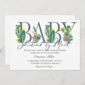 Cactus Baby shower per Mail Invitation Kaart (Voorkant / Achterkant)