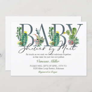 Cactus Baby shower per Mail Invitation Kaart