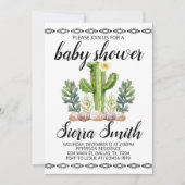 Cactus Baby shower Uitnodiging (Voorkant)