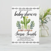 Cactus Baby shower Uitnodiging (Staand voorkant)