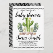 Cactus Baby shower Uitnodiging (Voorkant / Achterkant)