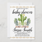 Cactus Baby shower Uitnodiging (Voorkant)