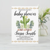 Cactus Baby shower Uitnodiging (Staand voorkant)