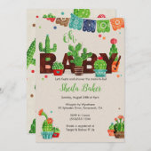 Cactus Baby shower uitnodiging | Cactus Theme (Voorkant / Achterkant)