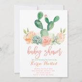 Cactus baby shower uitnodiging succulent (Voorkant)