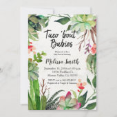 Cactus Baby shower Uitnodigingstaco over baby's Kaart (Voorkant)