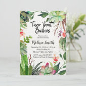 Cactus Baby shower Uitnodigingstaco over baby's Kaart (Staand voorkant)