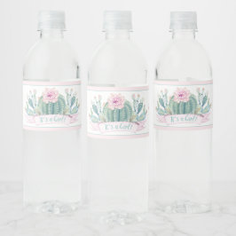 Cactus-Baby shower Waterfles Etiket