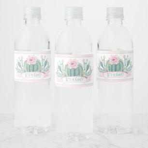 Cactus-Baby shower Waterfles Etiket
