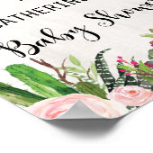 Cactus Baby shower Welcome Sign Succulent Poster (Hoek)