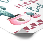 Cactus Baby shower welkomstteken Poster (Hoek)