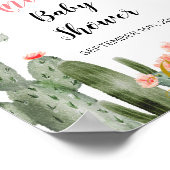Cactus Baby shower welkomstteken Poster (Hoek)