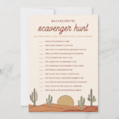 Cactus Bachelorette Party Scavenger Hunt Game Kaar Kaart (Voorkant)