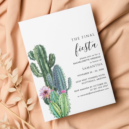 Cactus Bachelorette Weekend Party with Itinerary Kaart