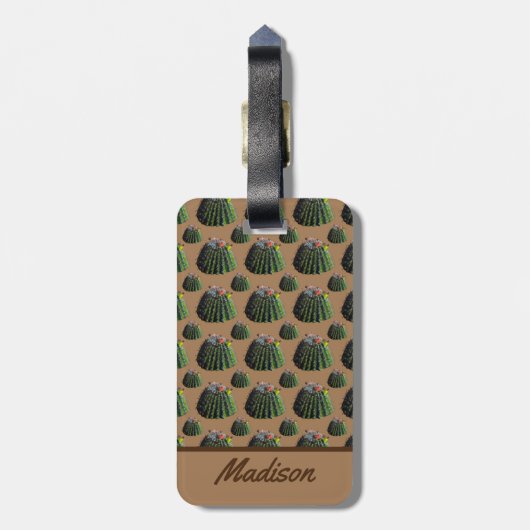 Cactus Bagagelabel - Optionele persoonlijke voorke (Achterkant verticaal)