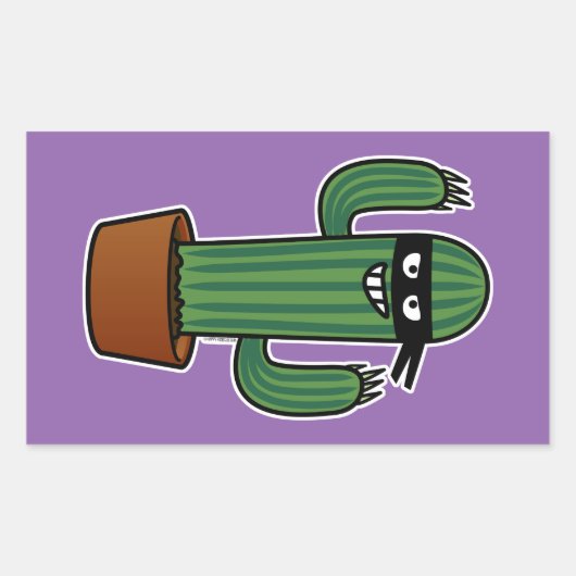 Cactus bandido ninja masky bandit rechthoekige sticker (Voorkant)