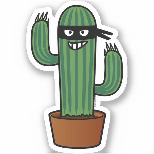 Cactus bandido ninja masky bandit sticker (Voorkant)