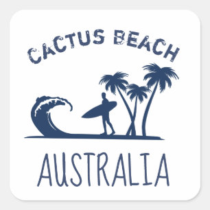 Cactus Beach Surfing Australia Vierkante Sticker