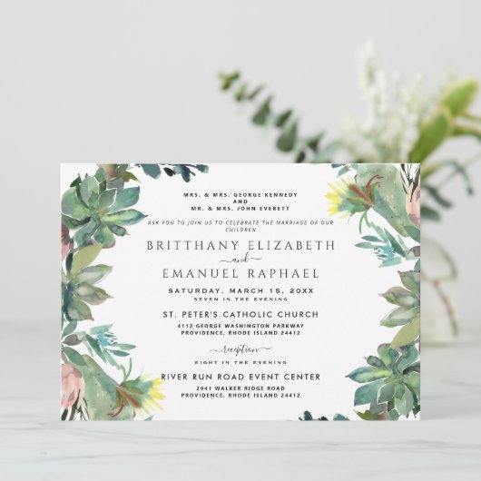 Cactus Beide ouders hebben een uitnodiging tot wed (Staand voorkant)