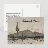 Cactus, Berg, Woestijn, "Dank je wel!" Briefkaart (Voorkant / Achterkant)