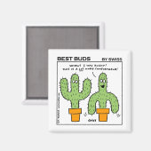 Cactus Best Buds Cartoon Magneet (Voorkant / Achterkant)