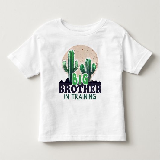 Cactus Big Brother in Training Baby Aankondiging Kinder Shirts (Voorkant)