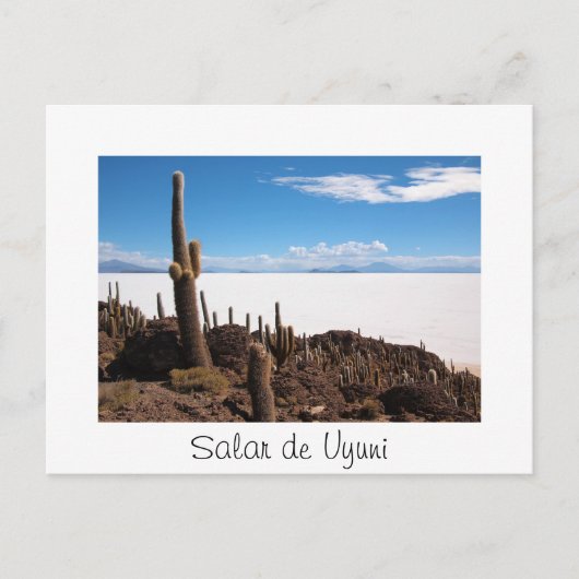 Cactus bij het briefkaart van de Salar de Uyuni-te (Voorkant)