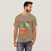 Cactus Bird Knuffels en Kusjes Retro T-shirt (Voorkant volledig)