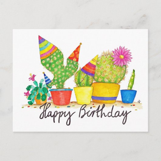 Cactus Birthday briefkaart van Nicole Janes (Voorkant)