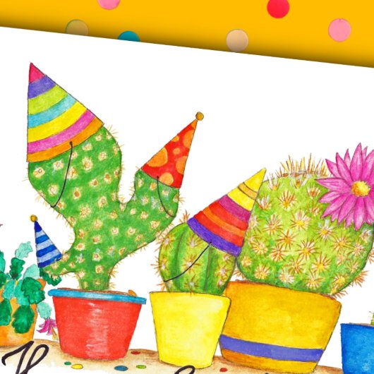 Cactus Birthday briefkaart van Nicole Janes