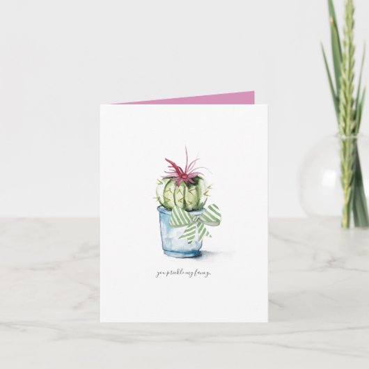 Cactus Birthday Card Feestdagen Kaart (Voorkant)