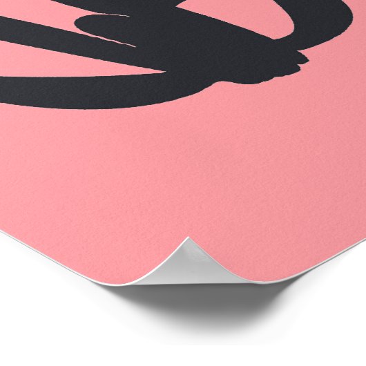 Cactus Black Plant Painting Desert Graphic Art Poster (Hoek)