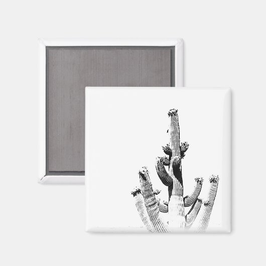 Cactus Black White Photo Art Unieke ventilator Magneet (Voorkant / Achterkant)