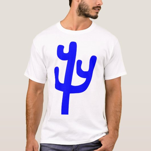 Cactus - blauw t-shirt (Voorkant)