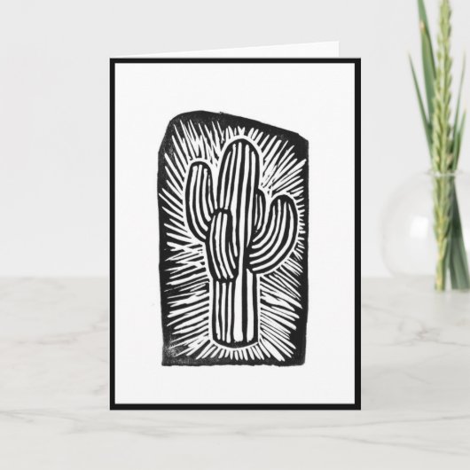 Cactus Block print Kaart (Voorkant)