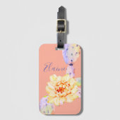 Cactus bloeien woestijnbloem waterverf perzik paar bagagelabel (Voorkant (verticaal))