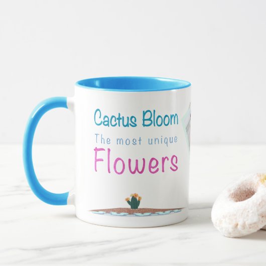 Cactus bloeit de meest unieke bloemen mok (Met donut)