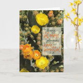 Cactus Bloem | Aanmoedigings Inspiratie Spreuk Ca Kaart (Gele Bloem)